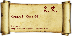 Koppel Kornél névjegykártya
