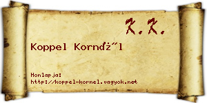 Koppel Kornél névjegykártya