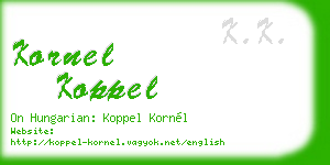 kornel koppel business card