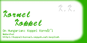 kornel koppel business card